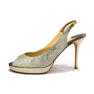 Jimmy Choo Glitter Sparkle Sling Back Stiletto 5"